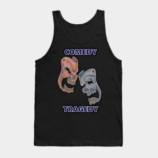 Comedy & Tragedy Blue Letters Tank Top